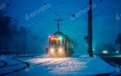 Preview: Tram on a winter evening
