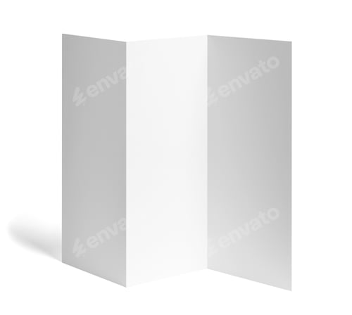 Preview: folded leaflet white blank paper template book