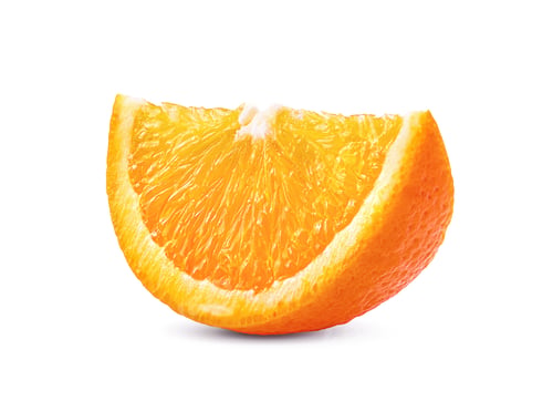 Preview: slice of orange fruit on white background
