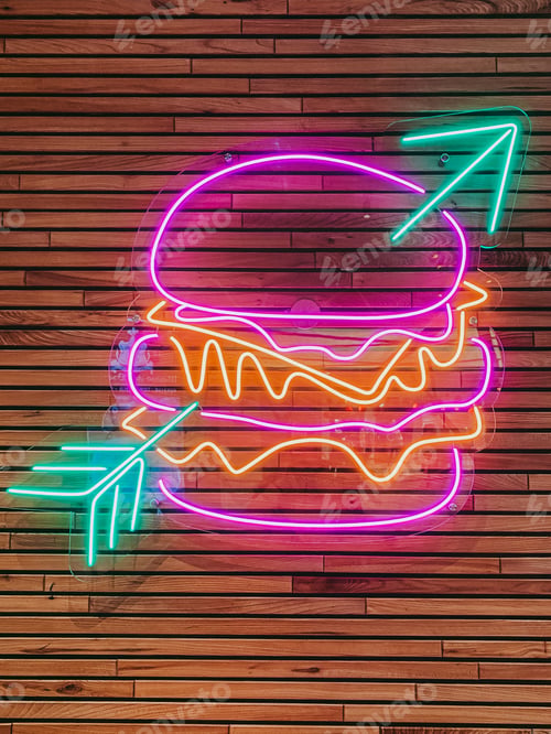 Preview: Burger neon light sign