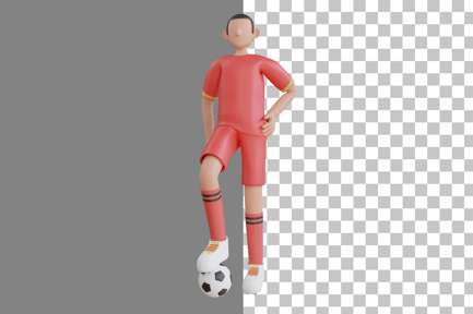 Preview: Player Doing Dribbling Ball 3D Illustration