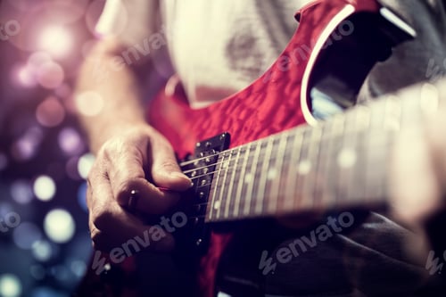 Preview: A rock lead guitarist in action on stage