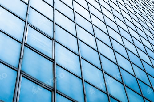 Preview: Blue glass facade windows of skyscraper