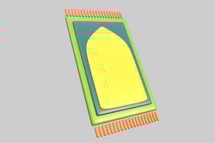 Preview: Green rectangular object with yellow shape and blue border.