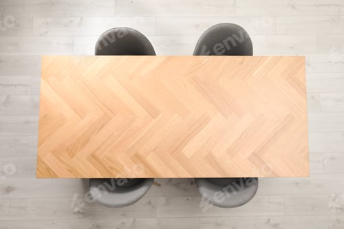 Preview: Modern office table with chairs, top view