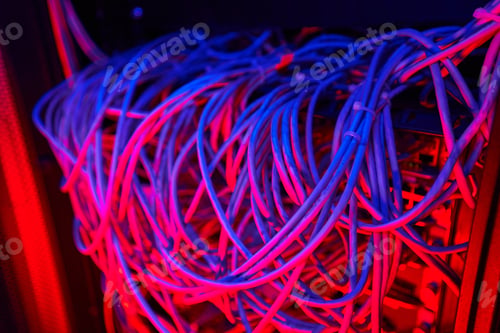 Preview: Server room having a lot of wires