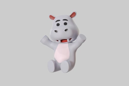 Preview: Cartoon hippo character