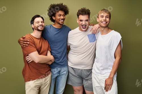 Preview: Celebrating friendship and pride among four queer individuals in a vibrant setting