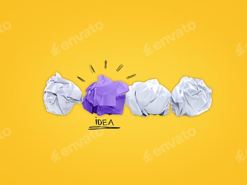 Preview: Inspiration Concept Crumpled Paper Light Bulb Metaphor For Good Idea