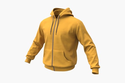Preview: Yellow Full-Zip Hoodie - Sportswear Apparel