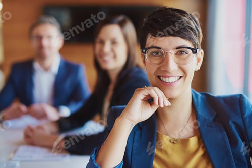 Preview: Professional Business Team Working Together in Modern Office