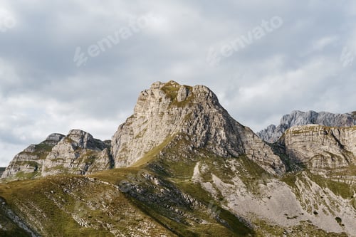 Preview: Rocky mountains against a cloudy sky at the Sedlo Pass in Durmitor National Park