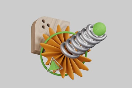 Abstrakte Komposition von Formen und Objekten