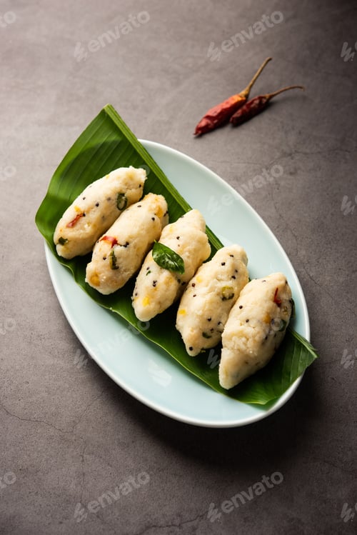 Preview: Kozhukatta Pidi is a steamed snack food from kerala rice flour with finger impressions
