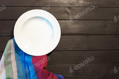 Preview: White Plate on a Tablecloth