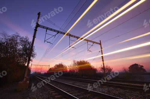 Preview: Train at the sunrise