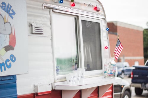 Preview: Snowcone truck with forth of July American flags