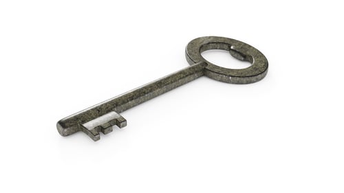 Preview: old key isolated on white