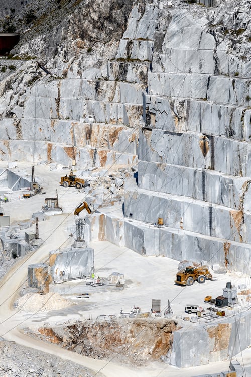 Preview: Terraced rock face in open cast marble quarries