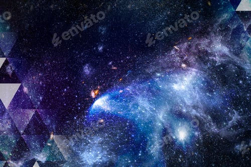 Preview: Triangle pattern on a dark galaxy background illustration