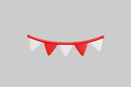 Preview: Red and white pennant banner