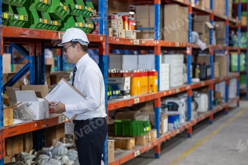Preview: Warehouse manager process paperwork, organize goods by size, shape, category, prepare delivery date