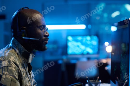 Preview: Serious military operator in headset