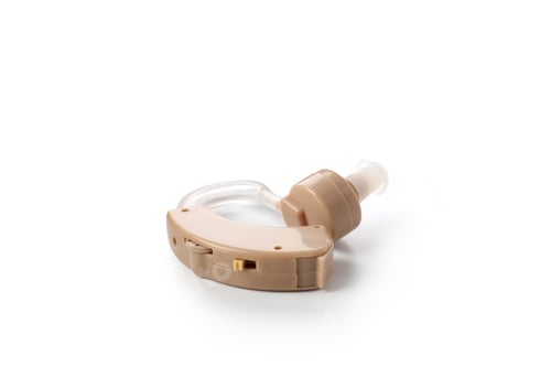 Preview: Hearing aid isolated on white background, close up