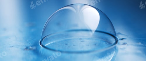 Preview: soap bubble close up. abstract blue water background