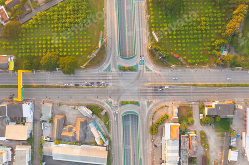 Preview: Cars driving on highway or motorway. Overpass bridge street roads in urban city town.