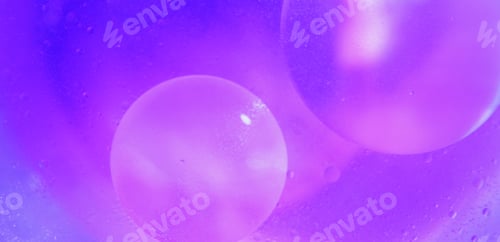 Preview: Oil bubbles close up. circles of water macro. abstract light blue background
