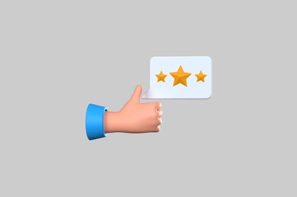 Vista previa: Comentarios con el pulgar hacia arriba con la mano de dibujos animados