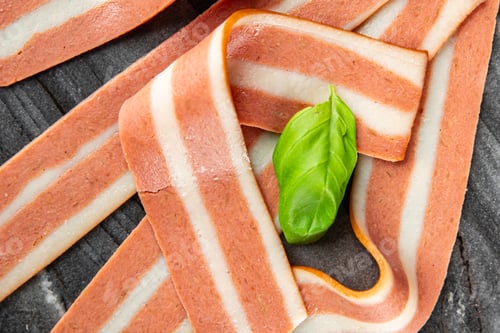 Preview: bacon vegetarian food meal snack on the table copy space food background rustic top view