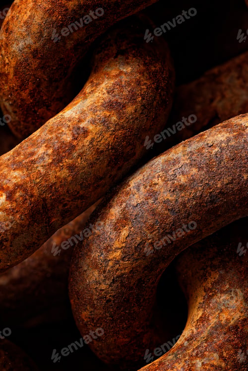 Preview: Very old weathered rusty chain
