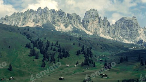 Preview: Mountain landscape along the road to Gardena Pass, Dolomites, Italy