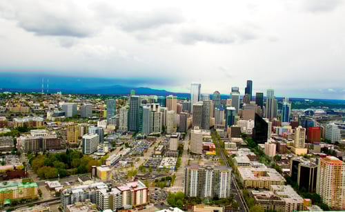 Preview: Aerial view of Seattle, Washington, United States.