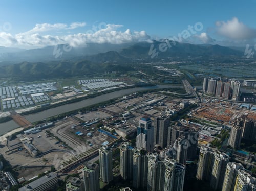 Preview: Aerial view of landscape in shenzhen city, China