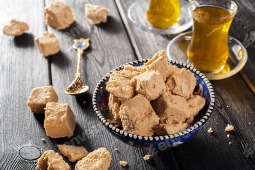 Preview: Tasty halva with tea on the table