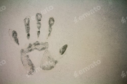 Preview: Hand print stamp on texture background