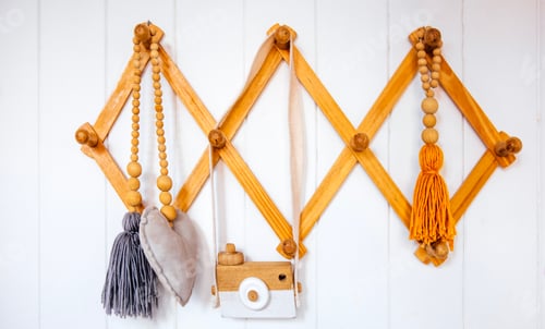 Preview: Handmade Wooden Decorations on a Children's Room Wall