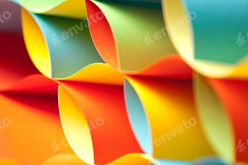 Preview: detail of waved colored paper structure