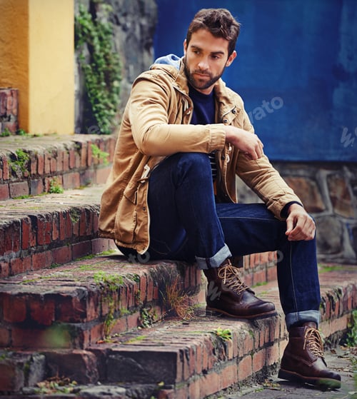Preview: The steps to a good wardrobe. A handsome young man in winter attire.