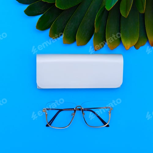 Preview: Fashion Glasses. Stylish Eyewear accessory. Flat lay Minimal