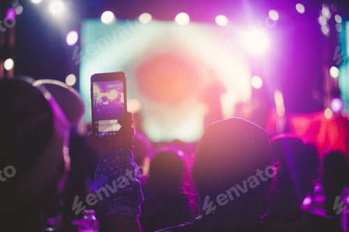 Preview: Fans are having fun, both taking pictures with the camera and mobile phone. Concert performer