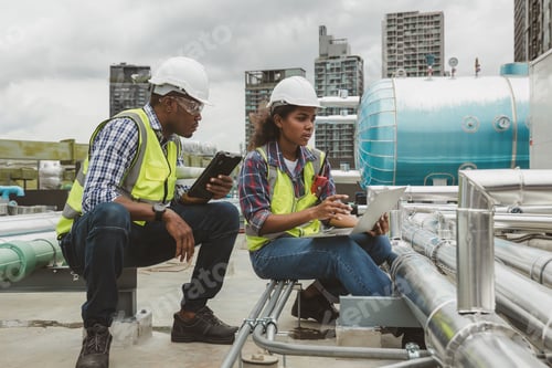 Preview: Industrial engineer work on site. engineer visit and inspection site engineer at industrial site.