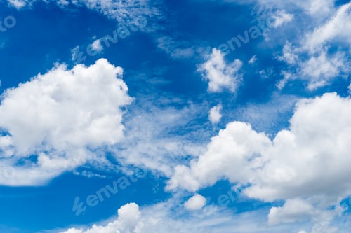 Preview: Blue sky with white cloud for nature background.