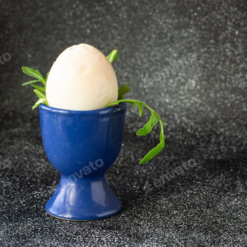 Preview: Boiled Egg Liquid Yolk Protein Egg Stand Breakfast Snack Trend Meal Copy Space Food Background