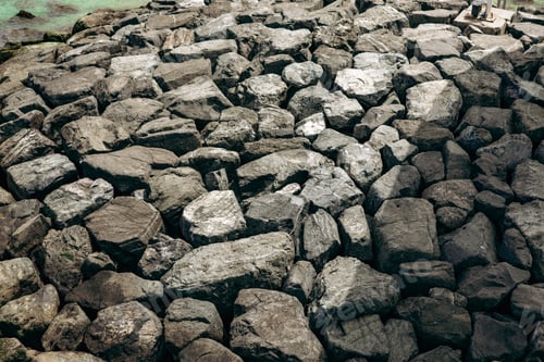 Preview: Background of big gray natural stones close up