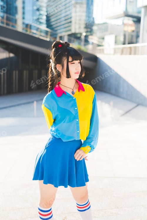 Preview: Young asiatic woman outdoor