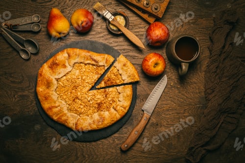 Preview: Homemade Galette Pie with Apples and Pears